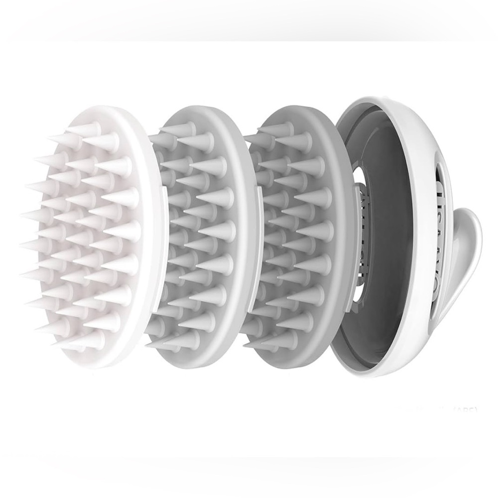 NEW IN BOX LISAAVO Scalp Massager Brush w 3 interchangeable heads Shampoo Brush